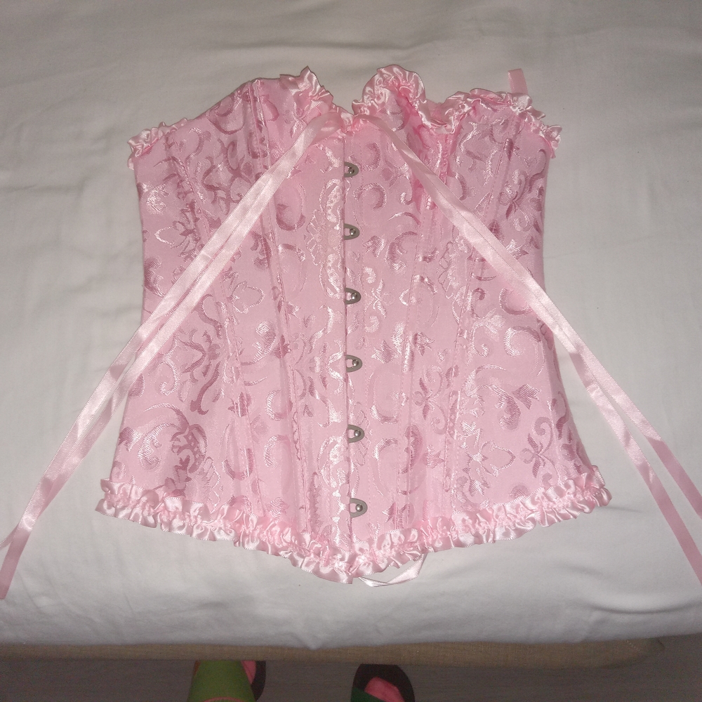 Pink Lace-Up Corset Top